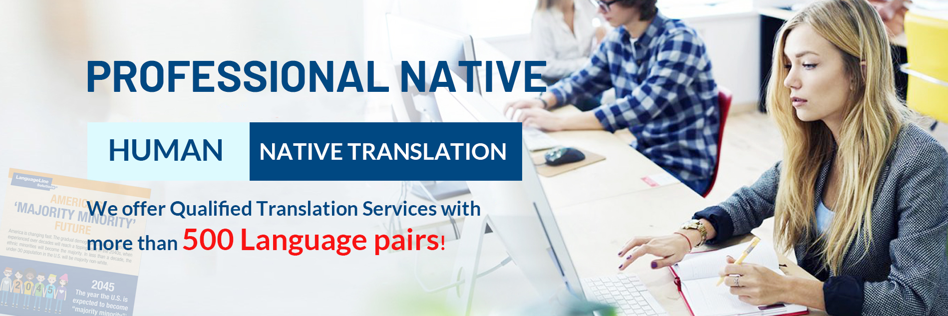 Professional native human translation provider